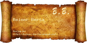 Beiner Berta névjegykártya